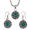 Комплект из диопсида, хромированные драгоценные камни, ожерелье, кулон, этнический стиль, 18-20 дюймов