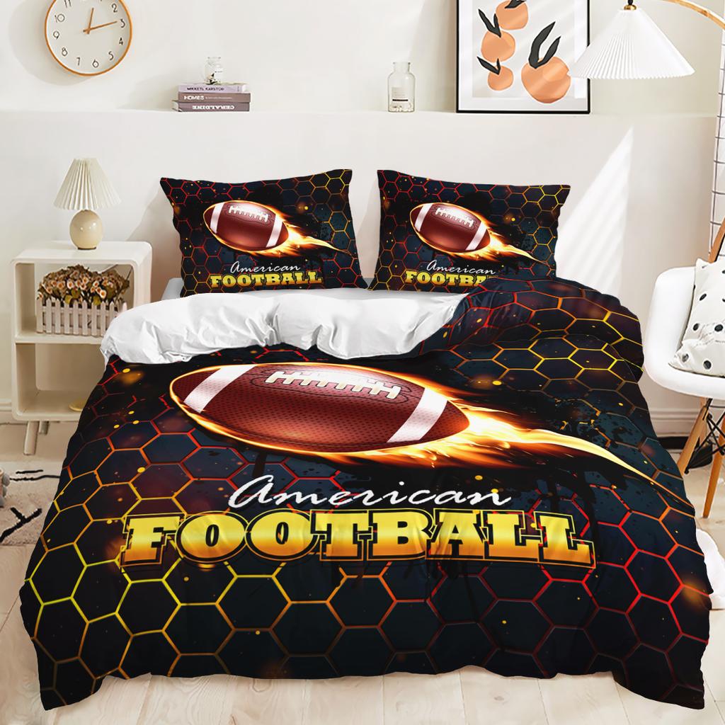 Футбольный 3D-принт с цифровым узором пододеяльник наволочка постельное белье для спальни комплект из трех предметов