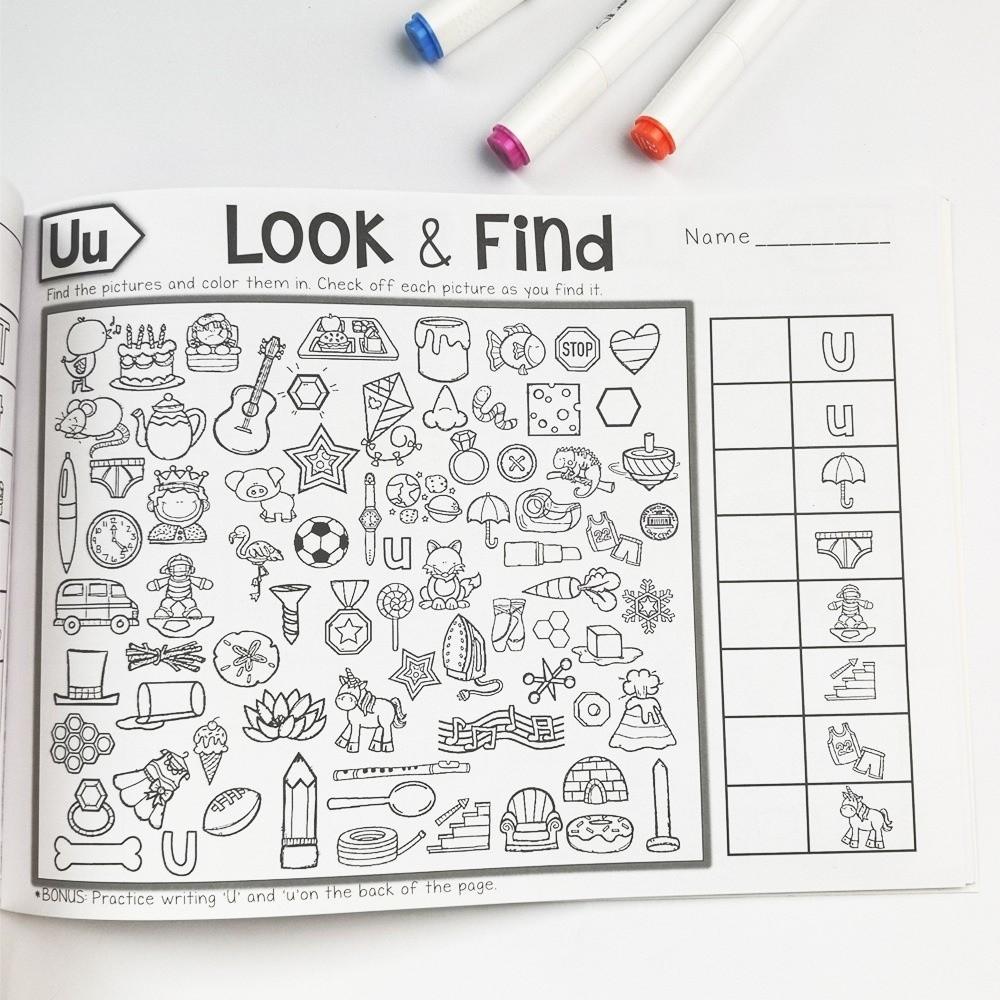 Interactive Find & Color Book Thicken Paper Enhanced Attention Hidden Object Coloring Book Observation Skills Seek & Color Book