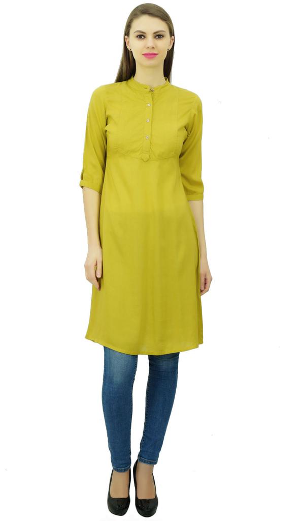 Phagun Womens Cotton Blend Indian Kurti Ethnic Kurta Casual Summer Tunic