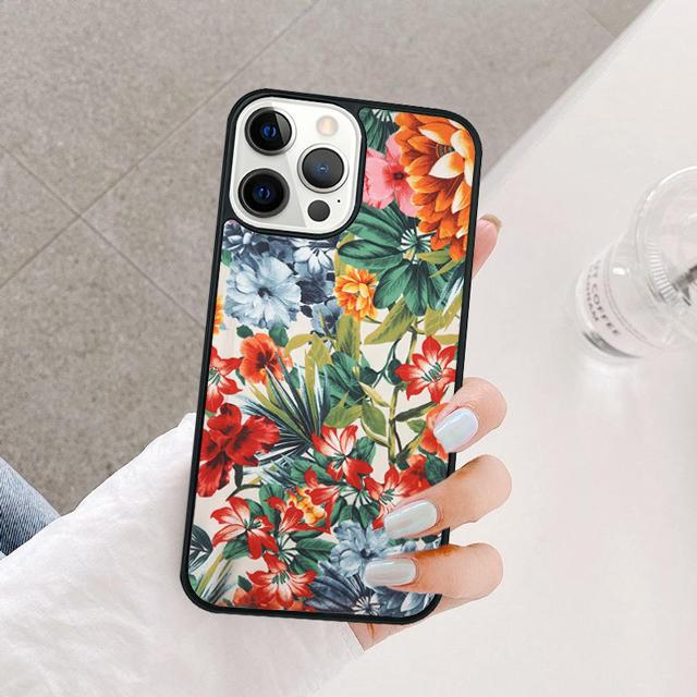 Ретро Тропические Цветочные Цветы Чехол Для iPhone 17 Air 15 16 14 13 12 Pro Max 11 Pro Max Plus Чехол Для Телефона Coque