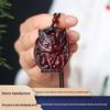 Китайский стиль, маленький кулон-ожерелье из красного сандала в виде девятихвостой лисы