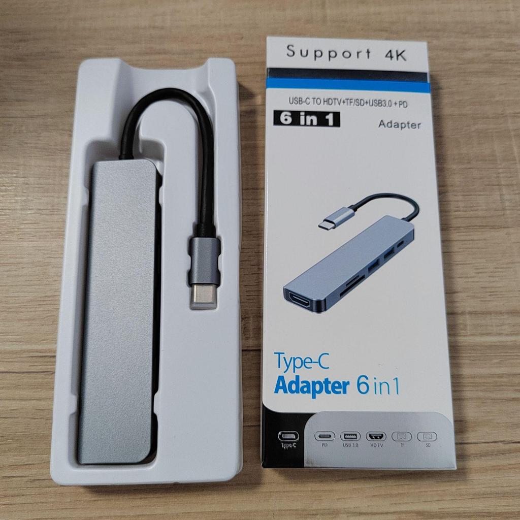 Хаб USB-C «шесть в одном» для ноутбуков MacBook и Huawei