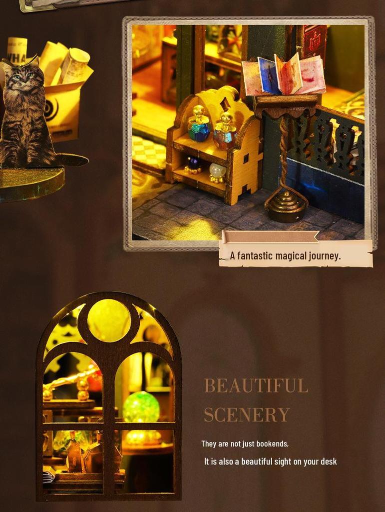 Jiate DIY Голографический Магический Город ES012: Модель замка-виллы, собранная вручную, игрушка, украшение, подарок