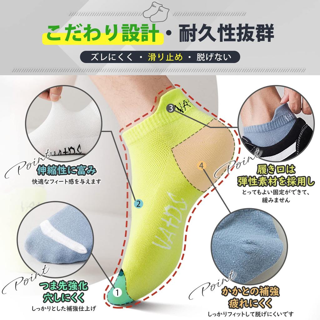 Носки по щиколотку с антибактериальной и дезодорирующей сеткой, тщательно отобранные, высокого качества, цветные, спортивные шорты, комплект № 10 [PALAME] для мужчин [Ag