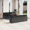 VidaXL 9-Piece Garden Sofa Set with Cushions Black Poly Rattan 3358424