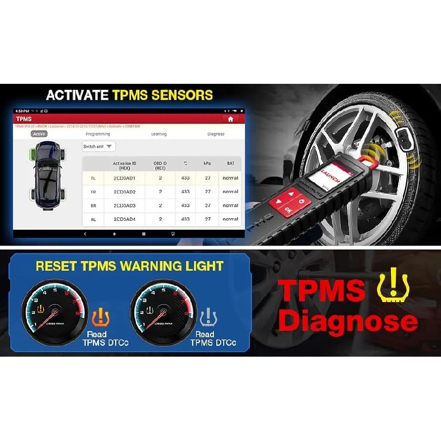 Инструмент Launch X431 i-TPMS для обнаружения давления в шинах, Переобучение, Сброс и Кодирование датчиков TPMS, Работает с CRP123I/X/E 3.0, CRP919E/X, X431 V