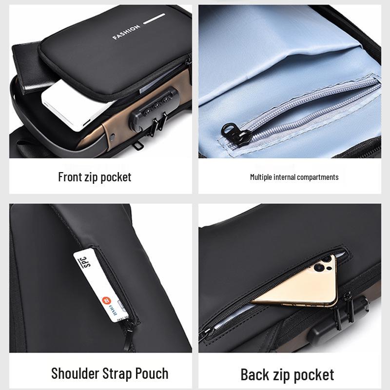 2023 Men's Waterproof Anti-theft Multi-function Crossbody Chest Bag