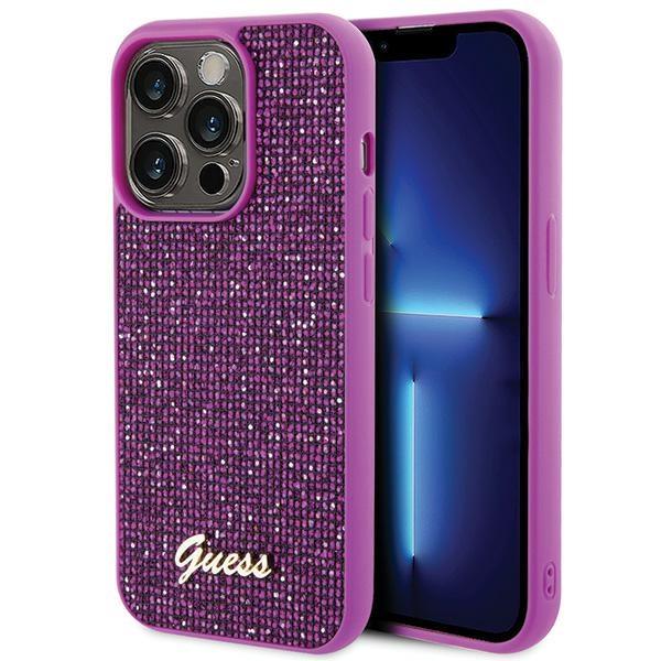 Etui do iPhone 15 Pro Guess Hardcase Disco Metal Fuksja