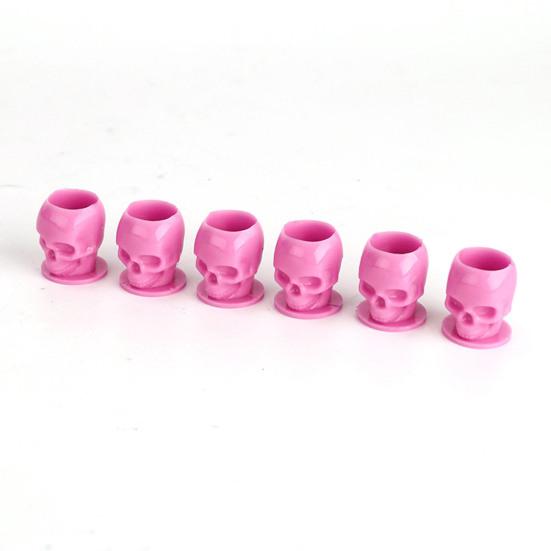 200 шт., одноразовая чашка с чернилами для татуировки в форме черепа, одноразовая чашка для пигмента со стабильной основой для аксессуаров для татуировки, макияжа