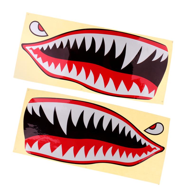 2 Pieces Shark Teeth Mouth Decal Stickers Kayak Canoe Dinghy
