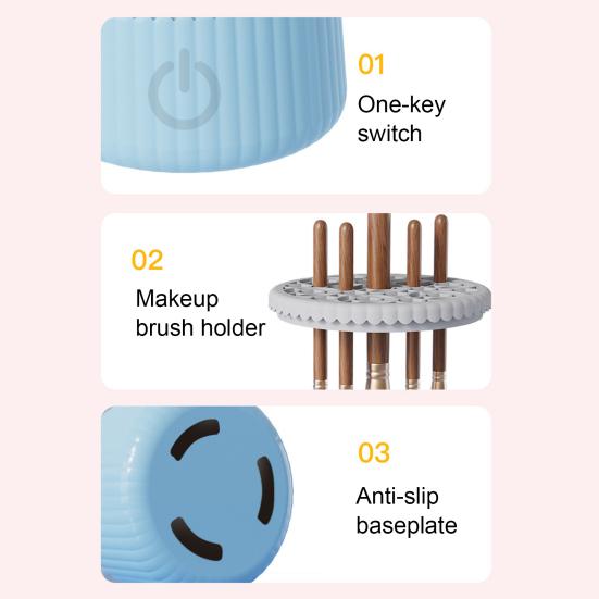 Электрическая машинка для чистки кистей для макияжа USB Автоматическая машина для чистки косметических кистей Многофункциональный очиститель для кистей для красоты всех размеров Инструменты для мытья