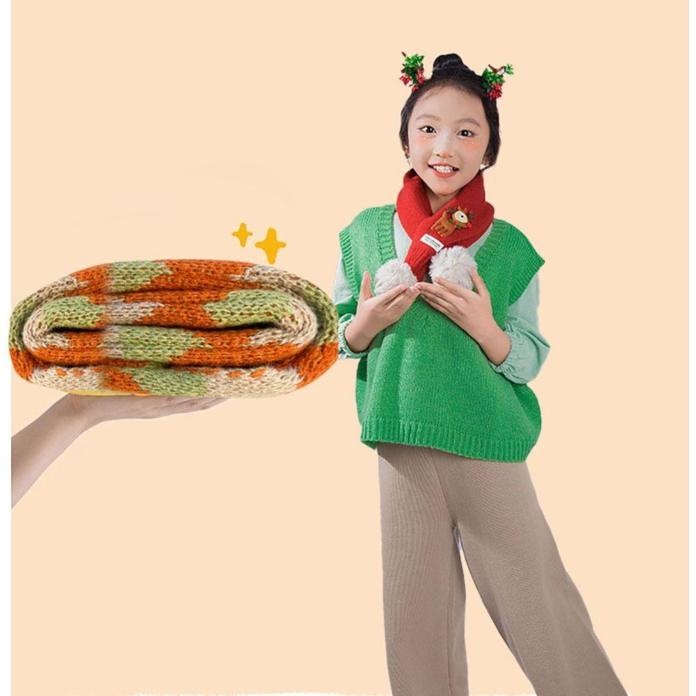 Windproof Thermal Neck Warmer Thickening Children Kids Winter Scarves  Autumn Winter