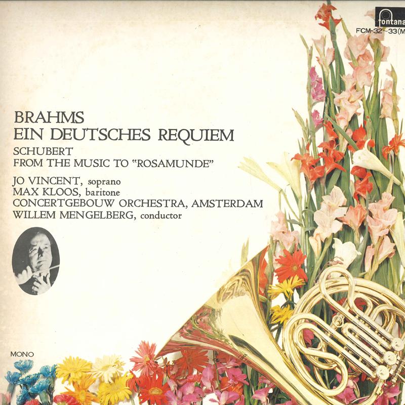 LP Record JO VINCENT, MAX KLOOS, CONCERTGEBOU - Brahms Ein Deutsches Requiem / Schu FCM3233M FONTANA Japan Classical Used