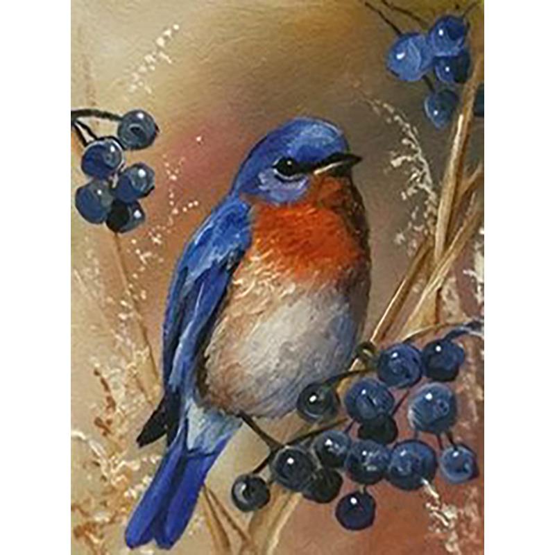 Round Diamond Painting DIY Cross Stitch Kit Bird Painting 5D Rhinestone Embroidery Mosaic Cross Stitch Wall Art Home Decor