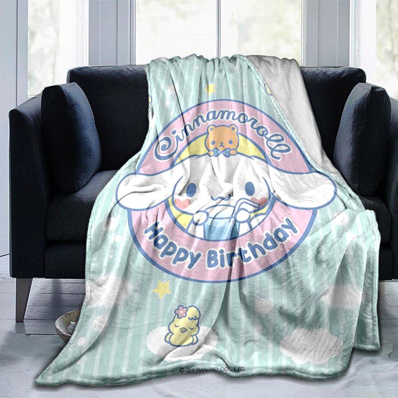 1pc Cinnamoroll's Sweet Birthday Celebration Blanket, Seasonal Universal Home Decorative Throw Blanket, Living Room, Travel, Camping, Car Blankets, Be