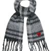 GRAVER [BAG&ACC] Heart Smile Embroidered Bold Check Muffler_Black