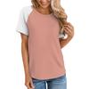 Women's  Short Sleeve T Shirts Round Neck Cute Tunic Tops Basic Tees Blouses Loose Fit Pullover
