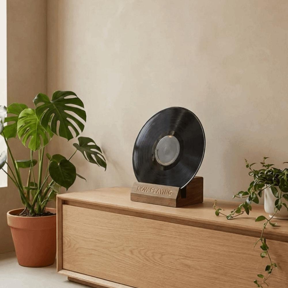 Single Holder Wooden Vinyl Record Holder Natural LP Display Shelf Album Display