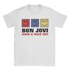 Хорошего Дня Футболка Bon Jovi для Мужчин Удивительная Хлопковая Футболка Круглый Вырез Короткий Рукав Футболка Одежда Больших Размеров