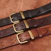 Ремень мужской, потертый и потертый в тяжелой промышленности, индивидуальный, модный, с тиснением, первый слой из воловьей кожи, мужской ремень с латунной пряжкой