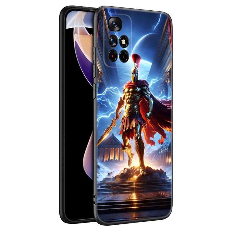 Spartan Black Silicone Phone Case For Xiaomi Redmi Note 10 11 11S 12 13 4G 8 9 11T Pro 5G Plus 8T 9S 10S 12S