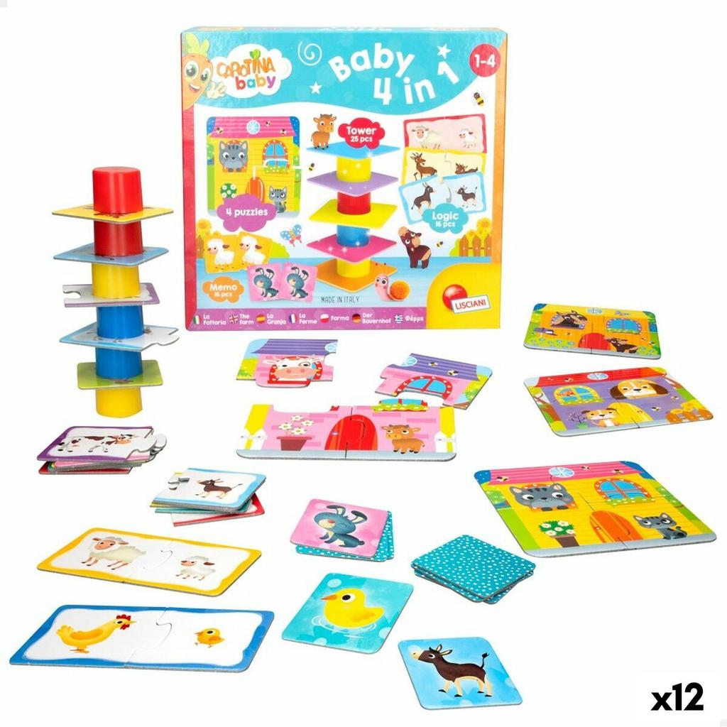 Lisciani Carotina Baby Puzzle 16 X 1 X 16.5 Cm Farm 4-in-1
