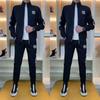 Мужской комплект куртка с воротником-стойкой и джоггеры в корейском стиле, осень 2025