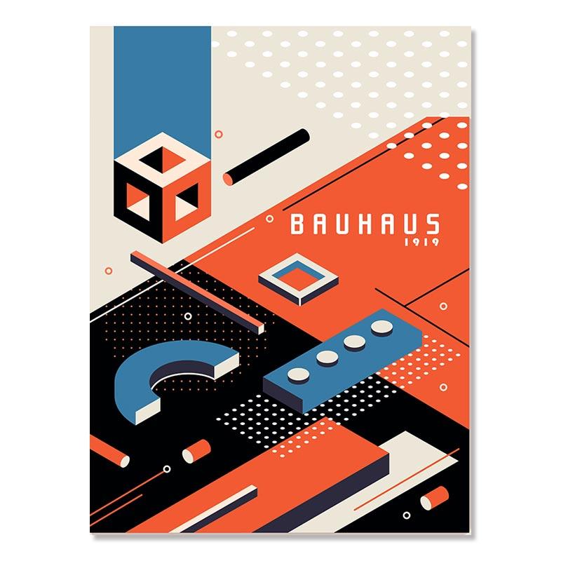 Баухаус минималистичный геометрический красный желтый бежевый постер абстрактный холст картина настенная живопись печать картина гостиная украшение дома