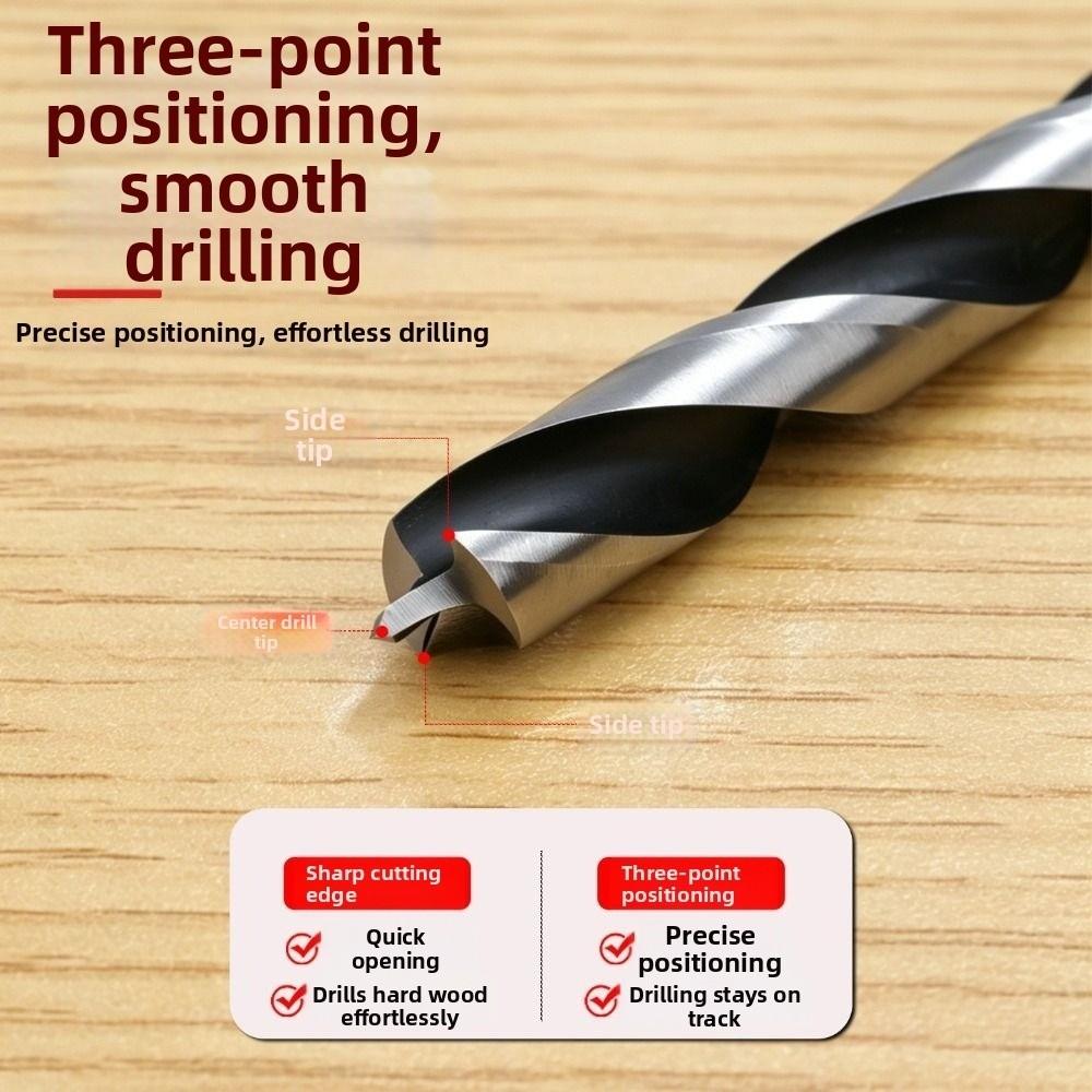 Hex Shank Woodworking Drill Bit Three-Pointed Woodworking Hole Cutter DIY Wood Drilling
