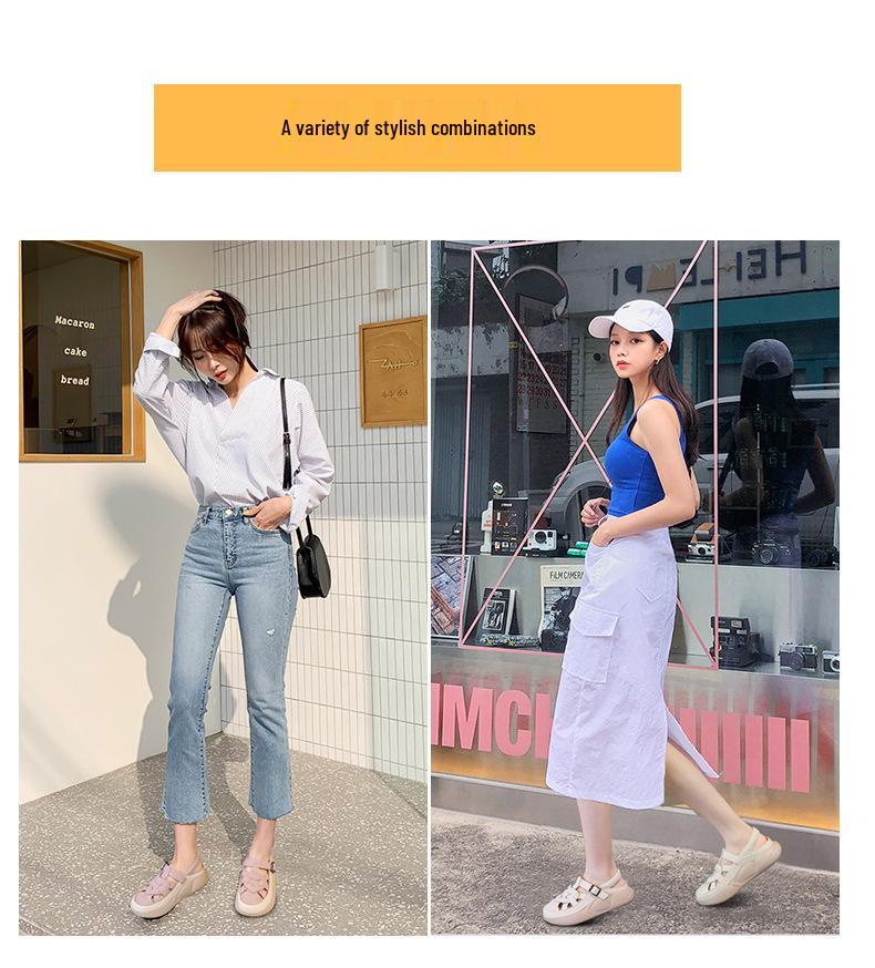 Женские кожаные сандалии на плоской подошве 2025 - Мягкая подошва, Повседневный стиль, Круглый носок, Цветной блок для пляжа и беременности