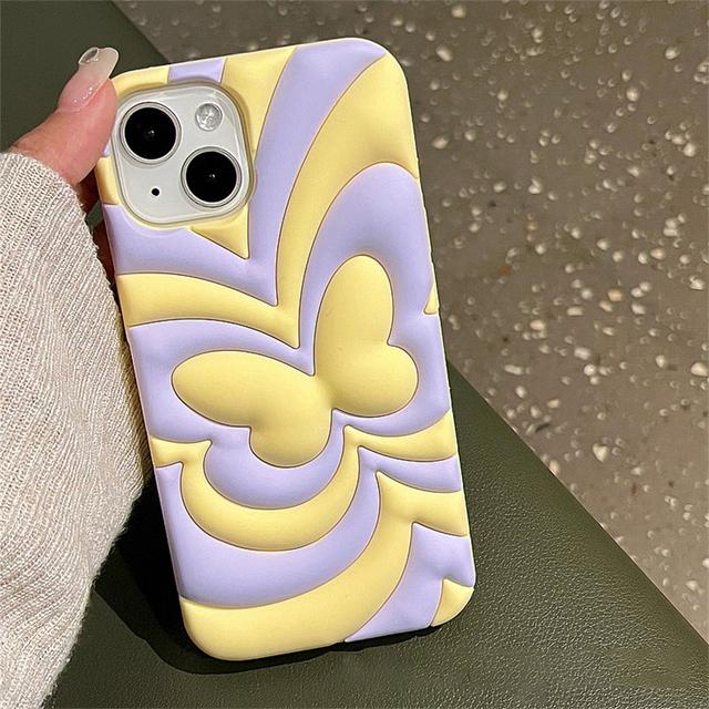 Стильный милый мягкий силиконовый чехол с 3d бабочкой для Iphone 14 13 12 11 Pro Max Ins Корея с милыми животными противоударный чехол Funda