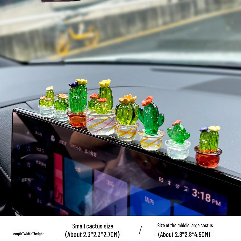 Мультяшные кактусы и животные украшения для автомобильных зеркал и приборной панели