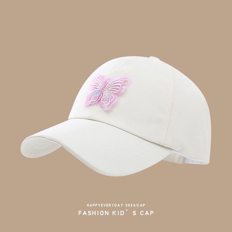 Комплект из 1 детской шапки, летние пустые цилиндры, детские шапочки с язычком утки, шляпы от солнца с вышитым бантом для девочек, бейсболки с завязанным хвостиком