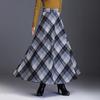 Дышащая юбка с клетчатым принтом, шерстяная юбка для женщин, высокая талия, А-силуэт, утолщенная зимняя юбка для ношения, теплая шерстяная