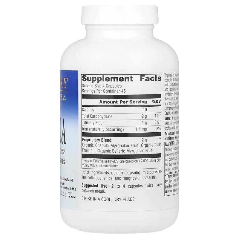 Triphala, 180 Capsules (500 mg per Capsule)