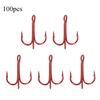 100 шт. Красные тройные крючки из высокоуглеродистой стали Рыболовный крючок Крючок Рыболовные аксессуары 6#