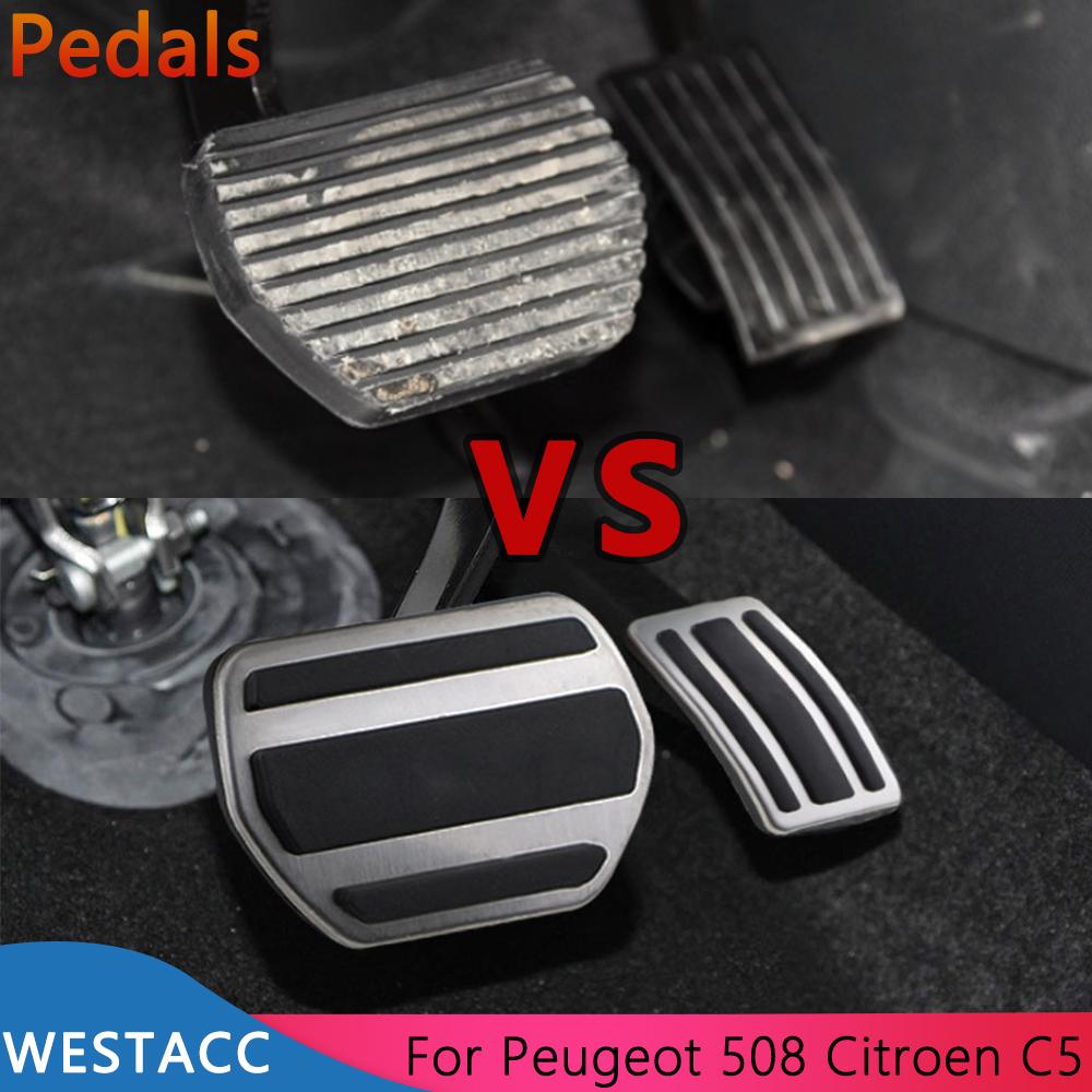 Нержавеющая сталь автомобильные педали акселератора сцепления тормозная крышка для Peugeot 508 для Citroen C5 2012-2014 C6 AT MT