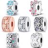 Copper Daisy Clover Flower Plant Series Charms Positioning Buckle For Original Fine Bracelet Diy Jewelry