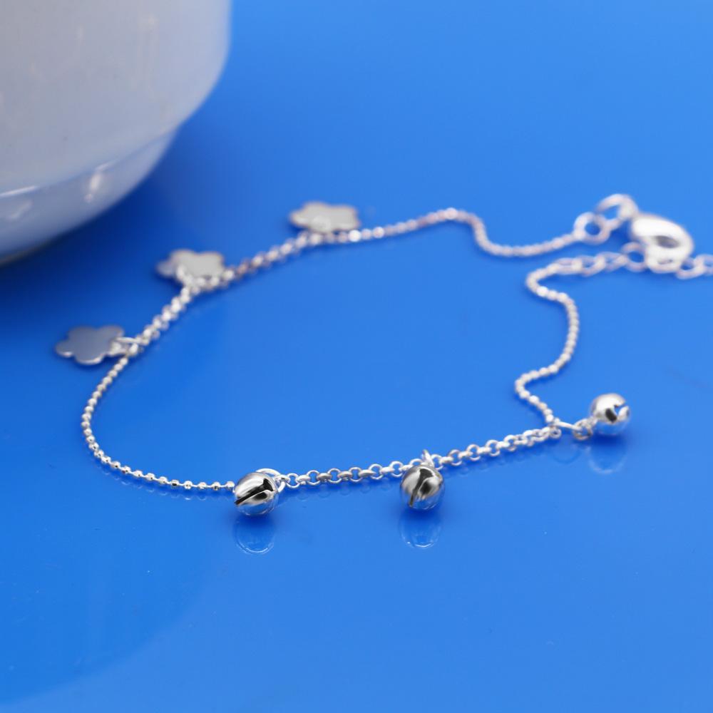 Летние популярные серебряные украшения, браслет из стерлингового серебра 925 пробы, милый цветок, подвеска, дизайн, однотонный серебряный браслет, женские аксессуары для ног