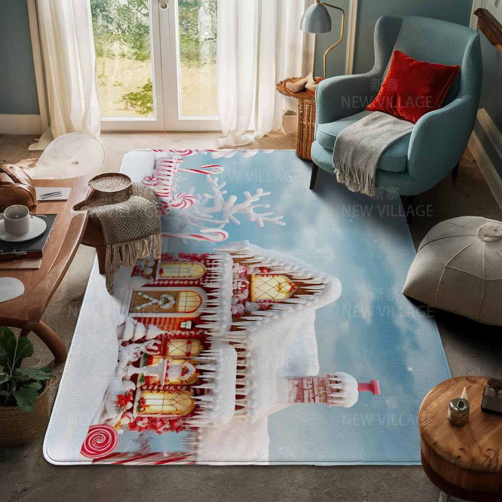 Ковер у входа в дом Домашний коврик у двери Гостиная Ванная Комната Ноги ванная комната Нескользящие коврики с водопоглощением для ванной Счастливого Рождества зима