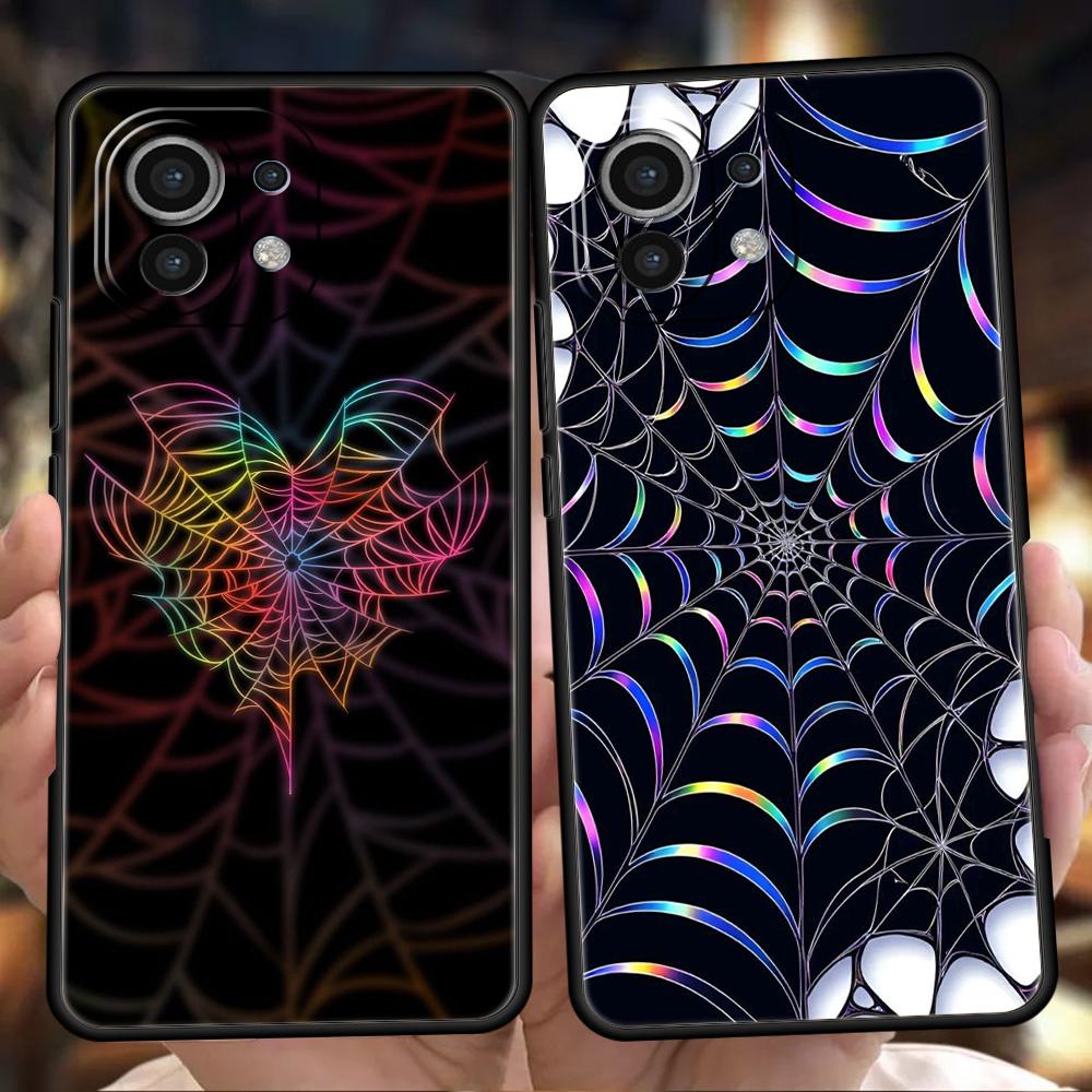 Чехол для телефона для Xiaomi Poco F7 F6 F5 F4 F3 X7 X6 X5 X4 X3 NFC M4 C51 C55 GT Pro 5G Мягкий ТПУ Fundas Паутина Capas Coque