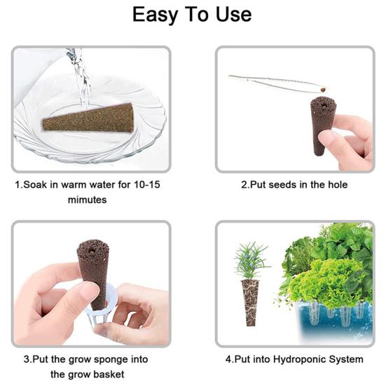 50 шт., растущая губка, рыхлая структура, способствующая прорастанию торфа, PH, сбалансированная губка для роста корней, садовый инструмент