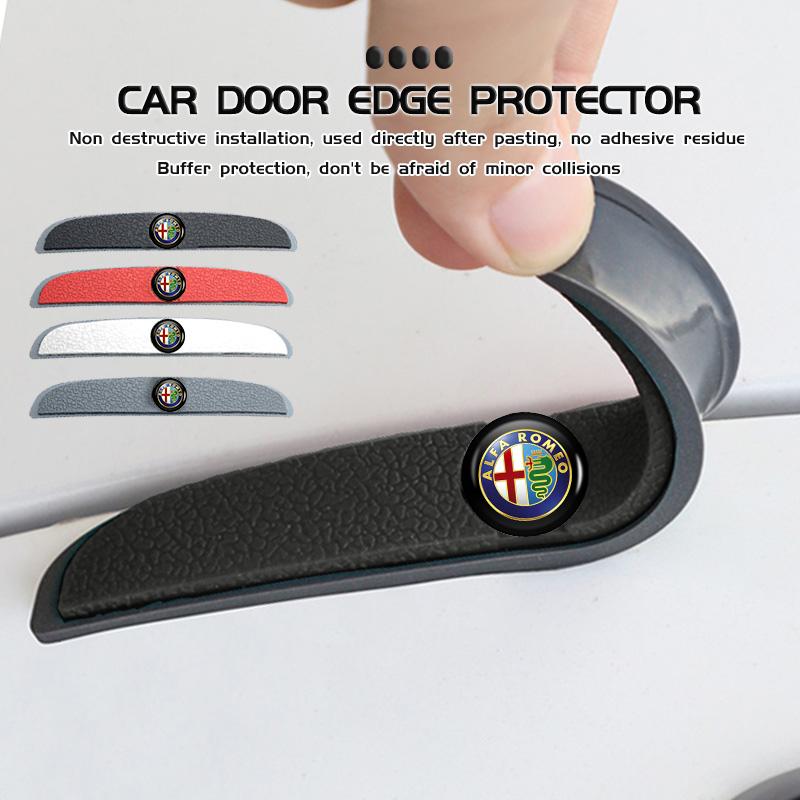 AAACO1 For Alfa Romeo 4pcs Car Door Edge Protection Guards Anti-scratch Stickers Anti-collision Strip Giulia 147 Mito 156 159 166 GT