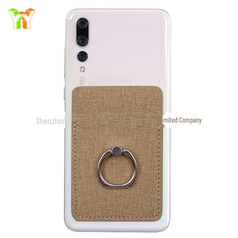 Кожаная подставка для телефона с кольцом на палец, карманом для карт и опорой — портативная наклейка на заднюю панель