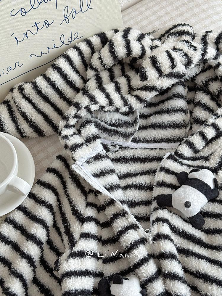 88291 Детский зимний полосатый комбинезон и 25 новых детских теплых комплектов из кораллового флиса размера Small/Medium