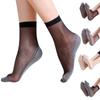 New 1Pair Spring Summer Women Soft Socks Casual Non-Slip Bottom Splice Fashion Transparent Ladies Girls Thin Silk Sock