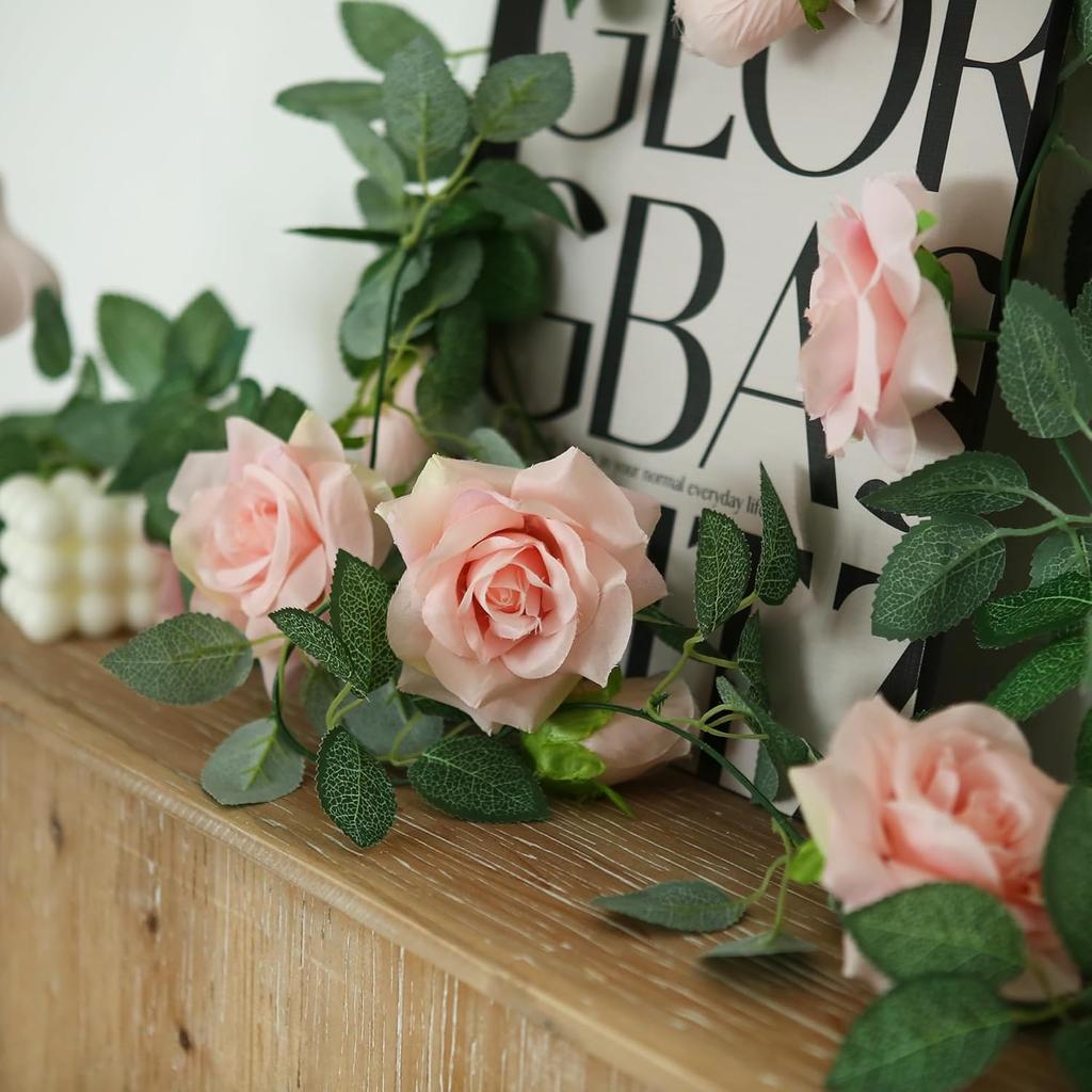 Искусственная розовая цветочная лоза 180 см, искусственная розовая гирлянда, шелковые цветы, свадебный декор, фон для вечеринки, арка, цветочная гирлянда для домашнего подвесного декора, 1 шт.