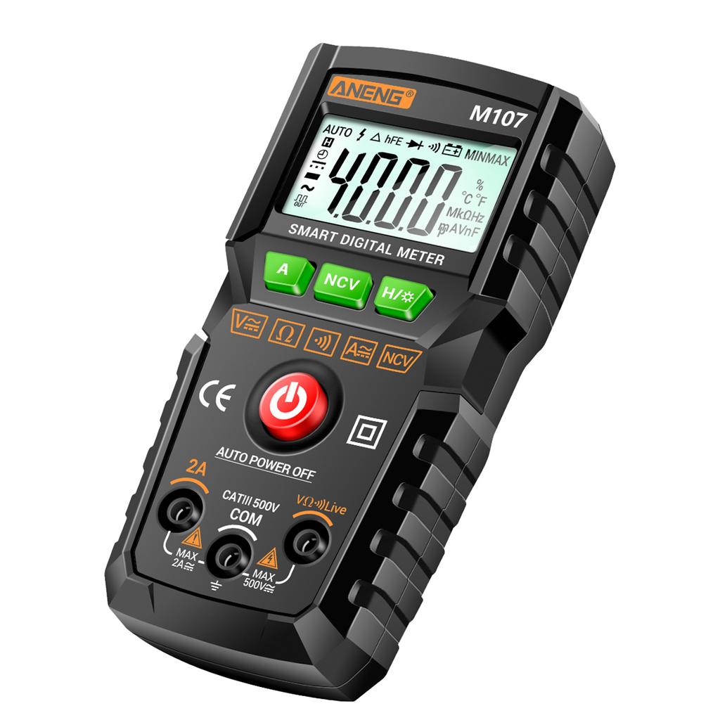 Aneng Умный цифровой мультиметр M107, 4000 отсчетов, универсальный портативный многофункциональный тестер NCV