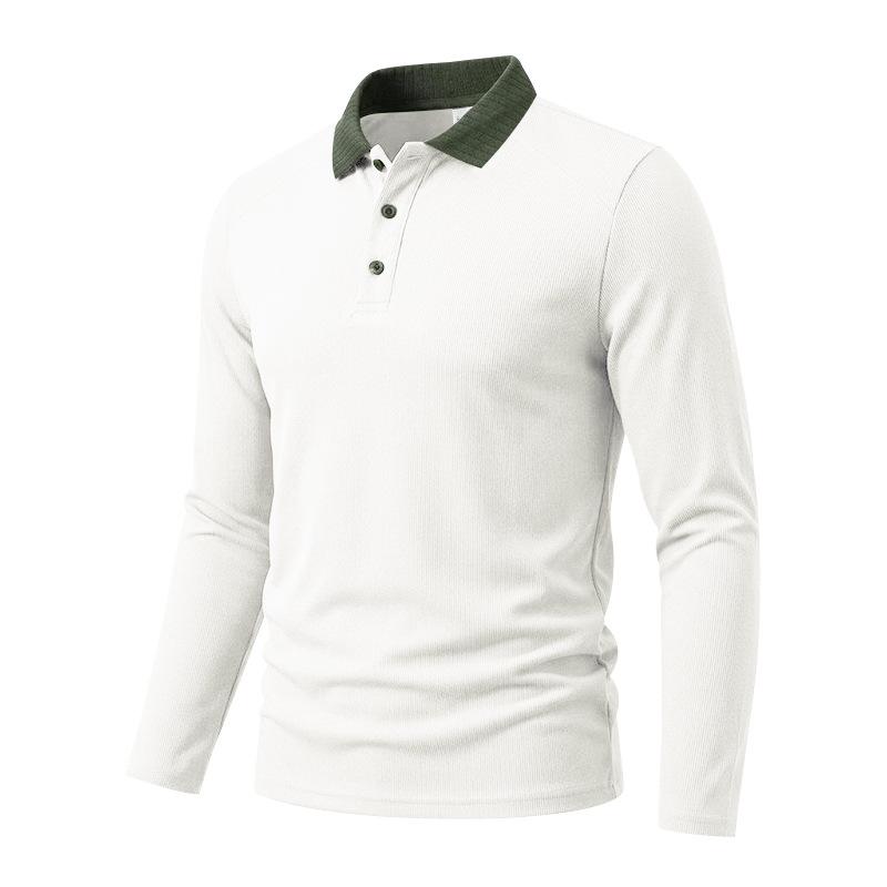 Men S Casual Business Wrinkle Free Breathable Long Sleeve Polo Shirt